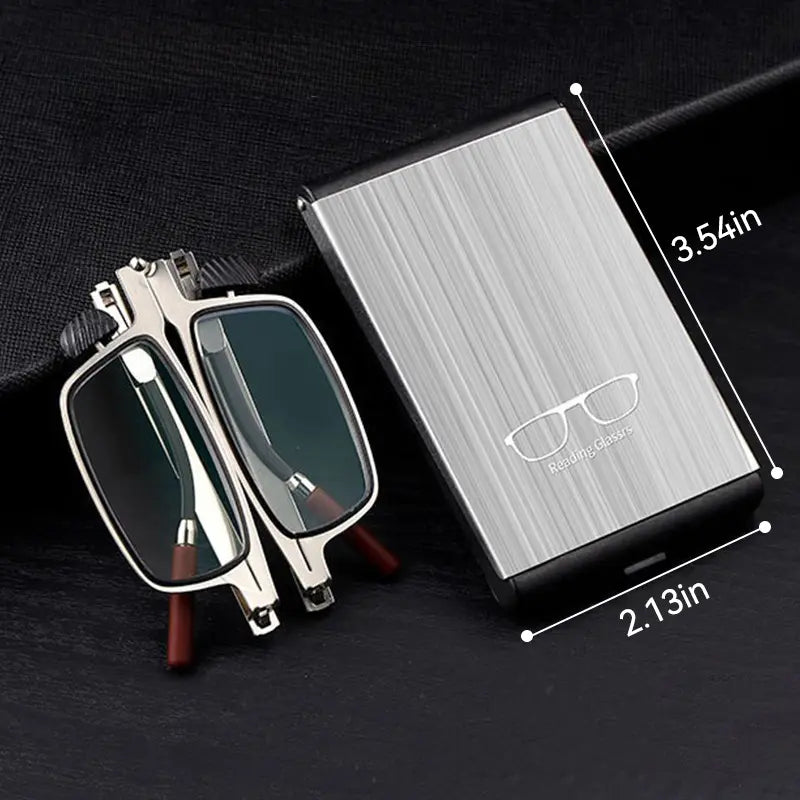 π HOT SALE | Folding Reading Glasses β Ultra-Slim Portable Readers with Protective Metal Case for Everyday & Travel