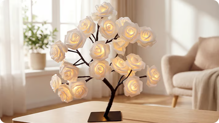 📢📢50% OFF!!⏰🌹Rose Flower Design Tree Night Light🌟