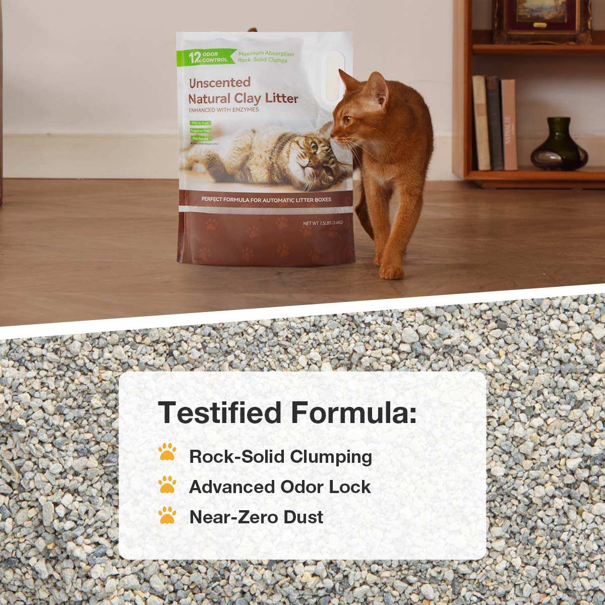 Els Pet Premium Unscented Clay Litter for Sensitive Cats