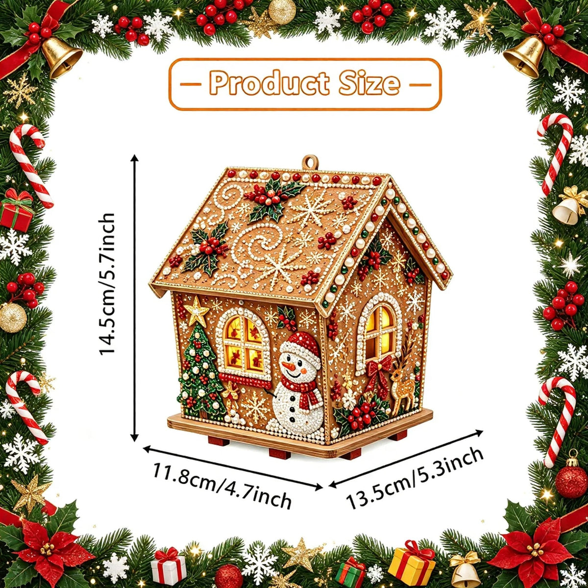 π§©Beginner-Friendly Diamond Painting Assembly-π₯3D Wooden House Rhinestone Diamond Art DIY Kit - Christmas Collection