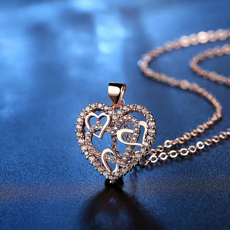 👩❤️👩''Sisters of my soul & Friends of my heart''💕-Interlocking Hearts Necklace