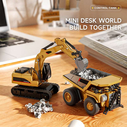 RC Construction Vehicle Toy Set with Excavator. Dump Truck. Forklift & Bulldozer
