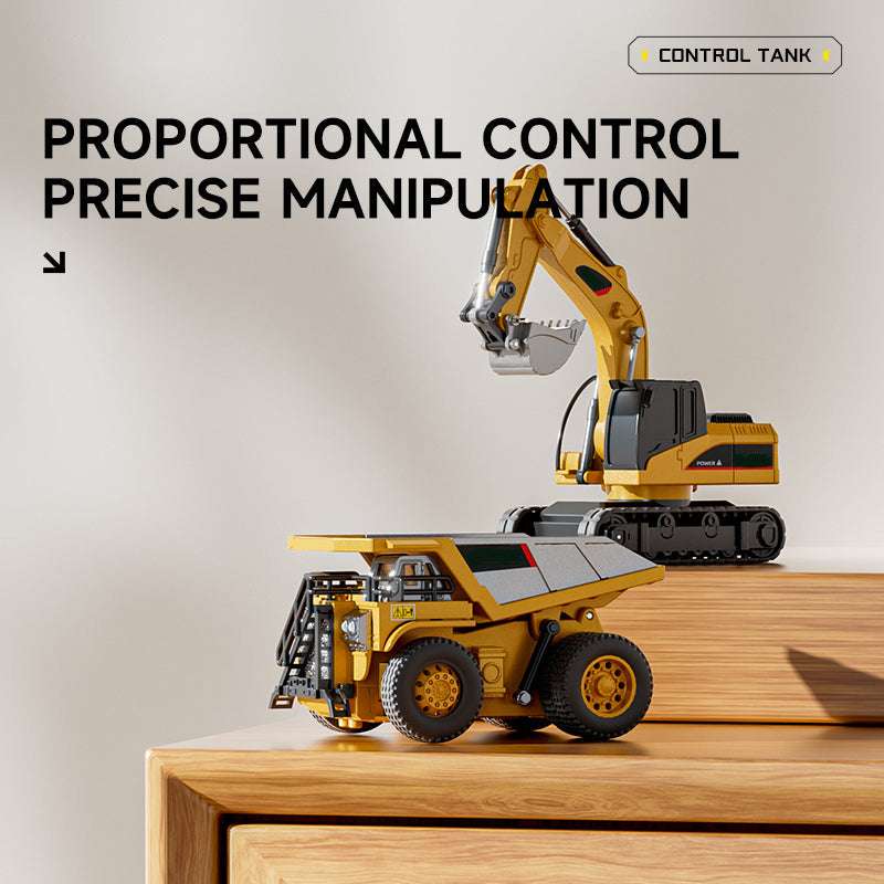 RC Construction Vehicle Toy Set with Excavator. Dump Truck. Forklift & Bulldozer