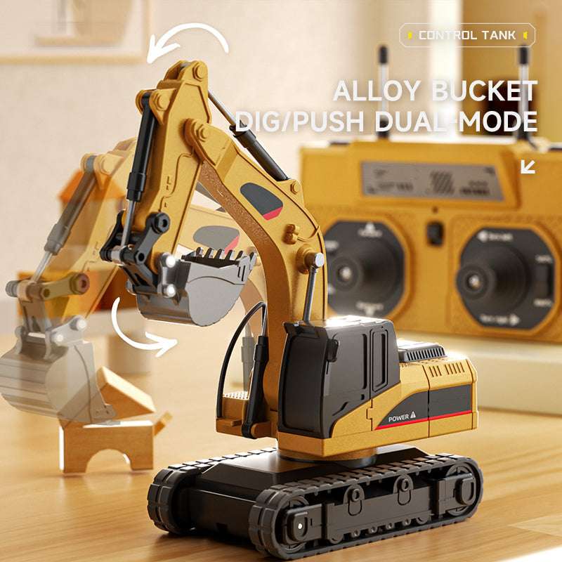 RC Construction Vehicle Toy Set with Excavator. Dump Truck. Forklift & Bulldozer