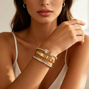 Heart Zirconia Bangle Set