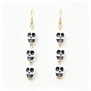 Colorful Skull Halloween Dangle Earrings