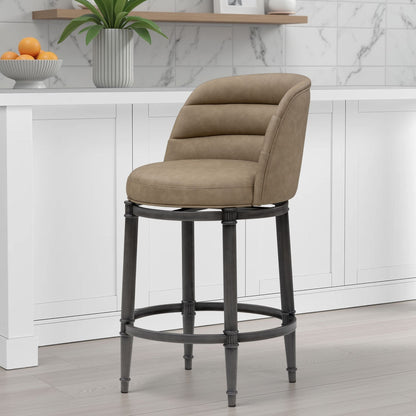 Eunice - Faux Leather Upholstered Swivel Counter Height Barstool