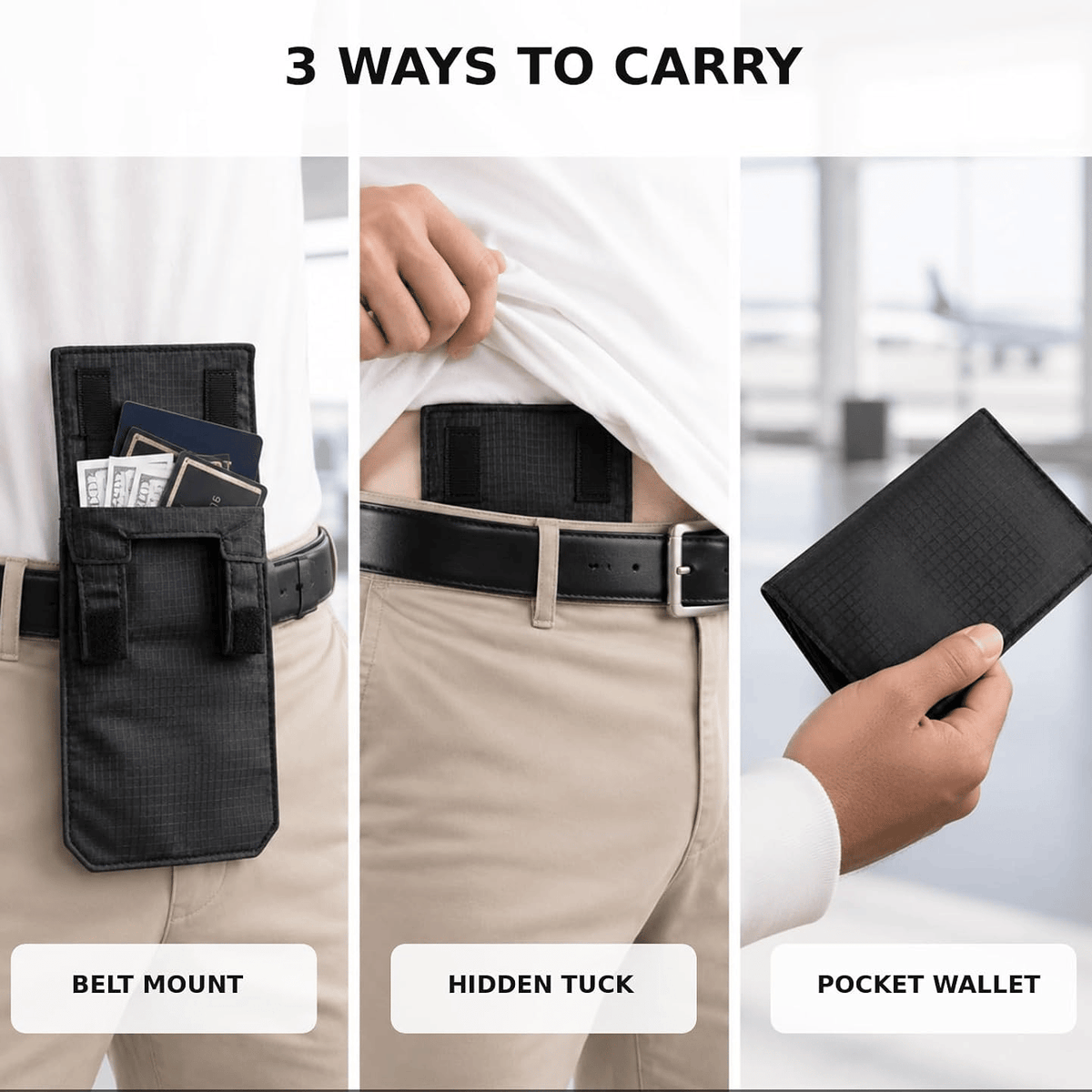 🔥LAST DAY SALE 49% OFF-3-in-1 Hidden Pocket. Slim Anti-Theft Travel Wallet Under Clothes