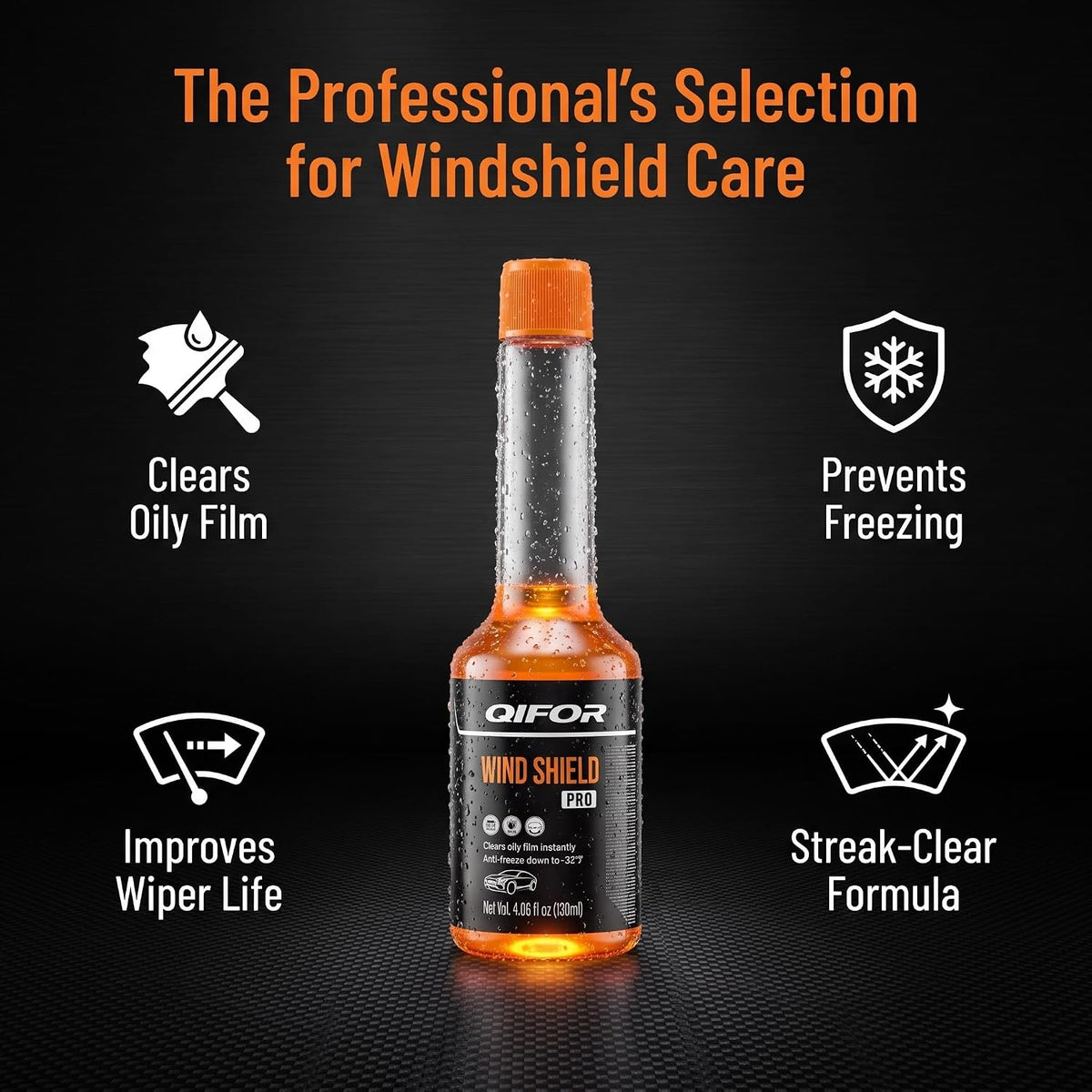 🔥Last Day 50% OFF - 🚗 QIFOR Concentrated Windshield Washer Fluid – 120ml Car Glass Cleaner. Oily Film Removal & -22°F Anti-Freeze Protection
