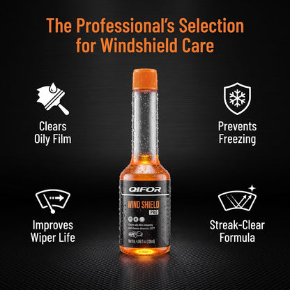 🔥Last Day 50% OFF - 🚗 QIFOR Concentrated Windshield Washer Fluid – 120ml Car Glass Cleaner. Oily Film Removal & -22°F Anti-Freeze Protection