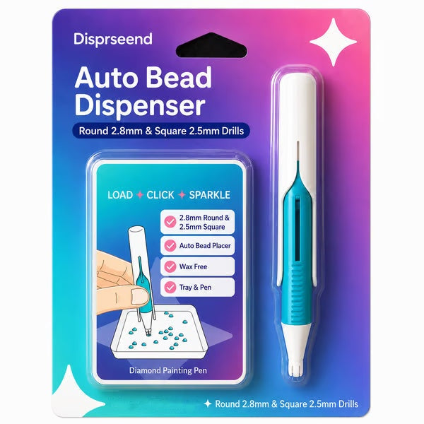 🔥 Last Day 50% OFF – 💎 Automatic Crystal Art Bead Dispenser Pen & Tray Set