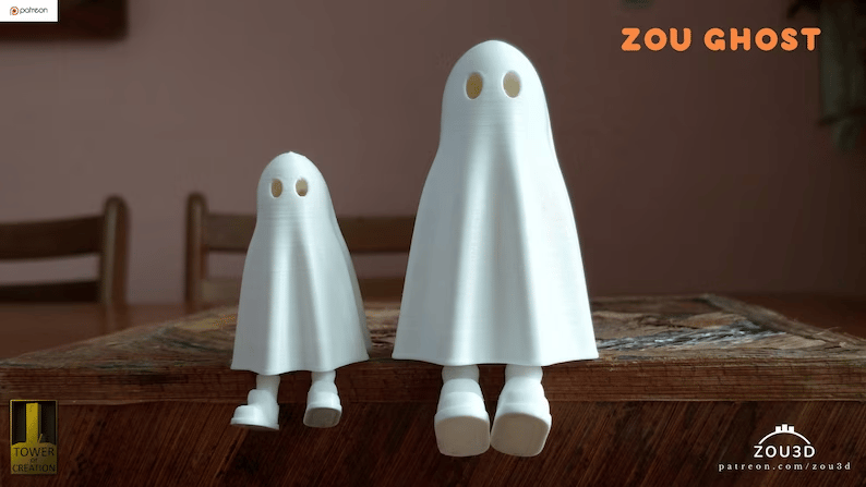 3d printed ghost with feet, Cute Halloween decoration