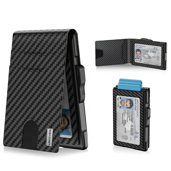 🔥LAST DAY SALE 49% OFF-🔥Minimalist Pop-Up Wallet for Men – RFID Blocking Aluminum Card Holder with ID Window & Leather Front Pocket