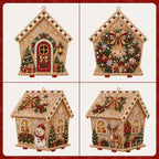 🧩Beginner-Friendly Diamond Painting Assembly-🔥3D Wooden House Rhinestone Diamond Art DIY Kit - Christmas Collection