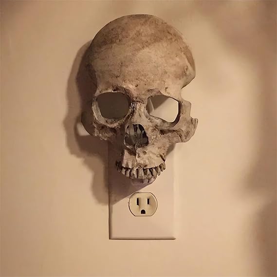 Human skull lamp