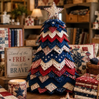 🧘Relaxing & Beginner-Friendly-🎄Americana Christmas Tree Quilt Kit