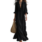 🌸 50% OFF! 👗 V-Neck Layered Maxi Dress with Ruffles – Lightweight fabric, airy & versatile fit – 5 colors, sizes S–2XL – Perfect for summer, the beach & evenings out ✨