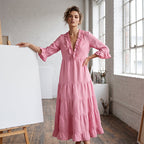 🌸 50% OFF! 👗 V-Neck Layered Maxi Dress with Ruffles – Lightweight fabric, airy & versatile fit – 5 colors, sizes S–2XL – Perfect for summer, the beach & evenings out ✨