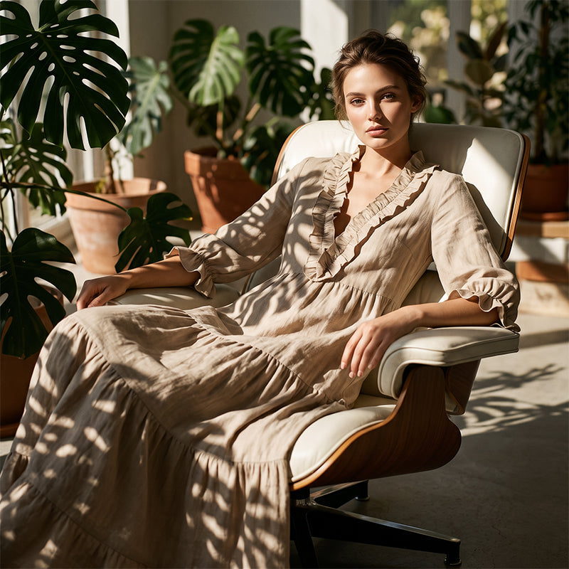 🌸 50% OFF! 👗 V-Neck Layered Maxi Dress with Ruffles – Lightweight fabric, airy & versatile fit – 5 colors, sizes S–2XL – Perfect for summer, the beach & evenings out ✨