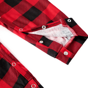 Red Plaid Stand Collar Matching Family Christmas Pajamas