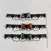 Halloween Spider Web Bow Lace Choker