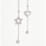 Heart Star Zircon Rearview Mirror Car Charm