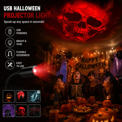 👻 HOT SALE 50% OFF👻Plug-&-Play Halloween HD Star Projector, Spooky Night Light for Room Party Decor