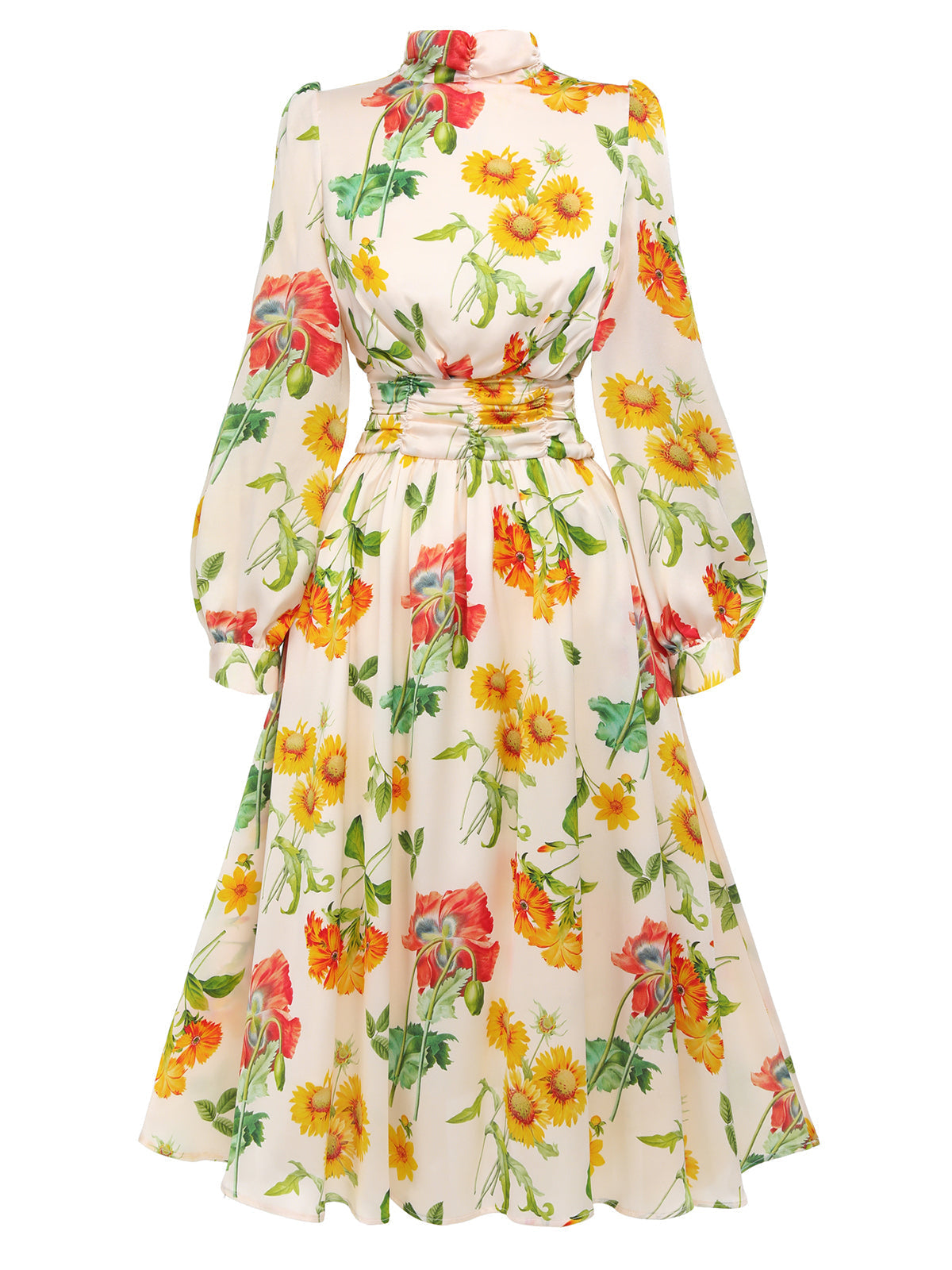 [Pre-Sale] 1930s Flower Long Sleeves Swing Dress