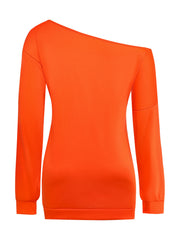 1960s Halloween One-Shoulder Pumpkin Face Dress