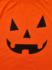 1960s Halloween One-Shoulder Pumpkin Face Dress