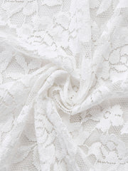 White 1980s Gigot Sleeve Victorian Lace Dress