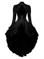 White 1980s Gigot Sleeve Victorian Lace Dress
