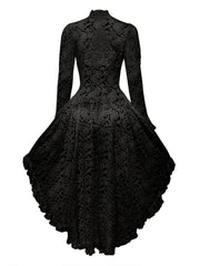 White 1980s Gigot Sleeve Victorian Lace Dress