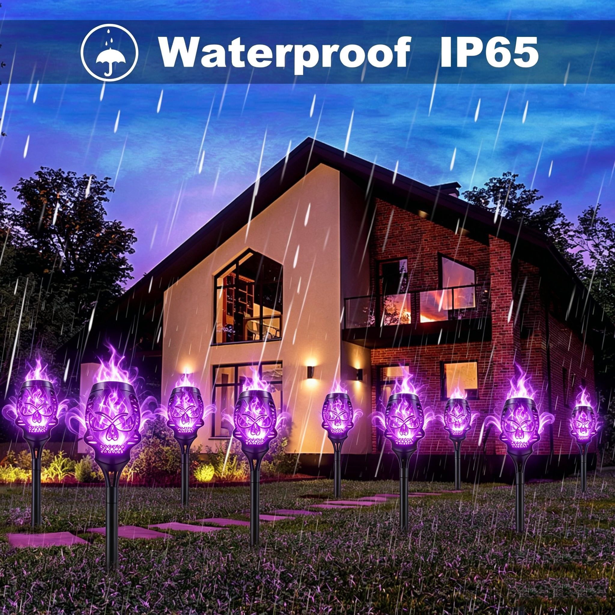 🔥Last Day 49% OFF--Halloween Solar Skull Flame Lights💀
