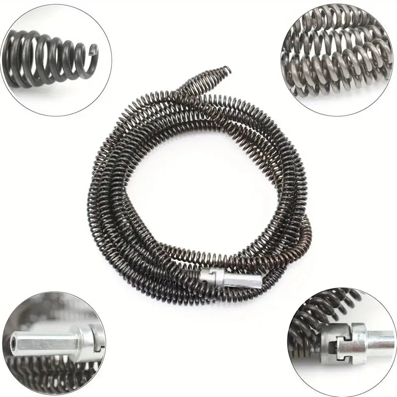🔧 Flexible Drill-Powered Drain Cleaning Snake – Deep Pipe Clog Remover for Sinks. Showers & Toilets
