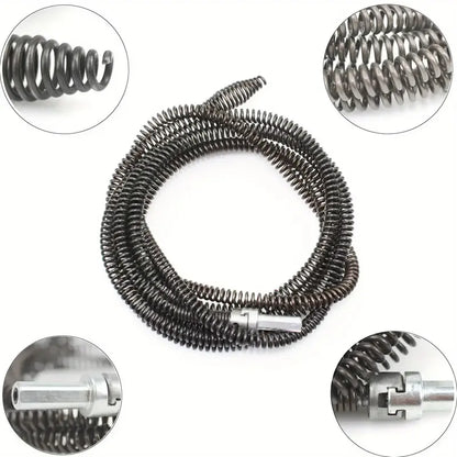 🔧 Flexible Drill-Powered Drain Cleaning Snake – Deep Pipe Clog Remover for Sinks. Showers & Toilets