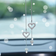 Heart Star Zircon Rearview Mirror Car Charm