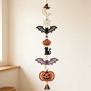Witch Moon Bat Halloween Macrame Hanging