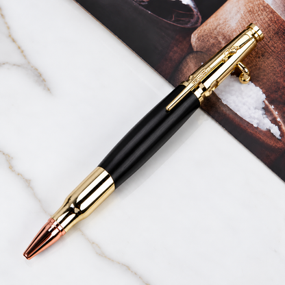 Handcrafted Bolt Action Bullet Pen with Authentic Shell Casing