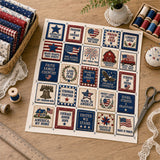 Americana Pocket Patch Fabric Panel – Patriotic Inspirational Sewing Squares