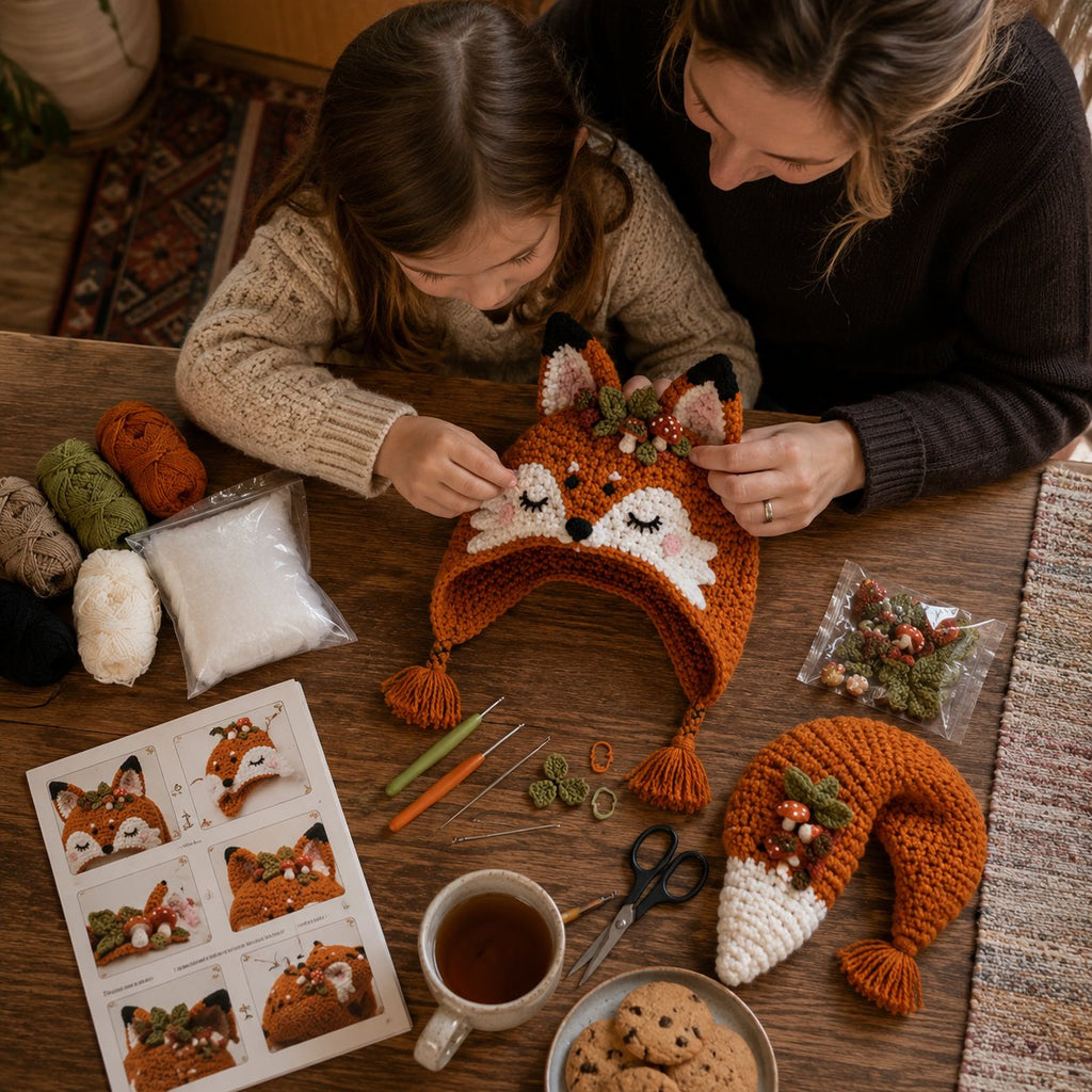 🐉✨ Fantasy Hood Hat DIY Crochet Kit | Premium Soft Yarn Materials with Step-by-Step Guide DIY Handmade Wearable Character Hood 🧶🎭