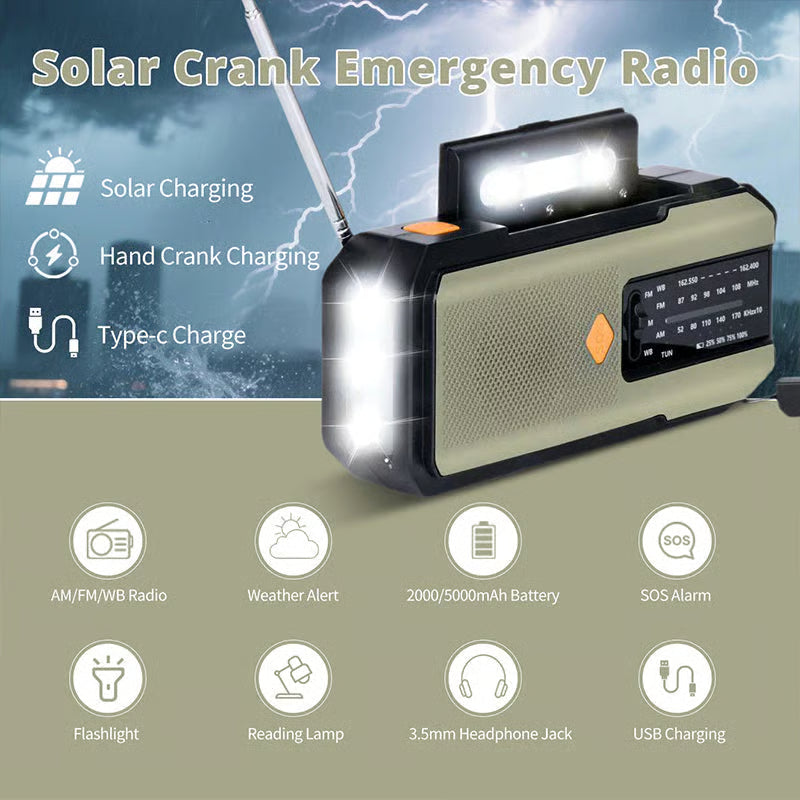 🥳2026 HOT SALE🥳 50% OFF!🔥Solar Hand-Crank Emergency Weather Radio