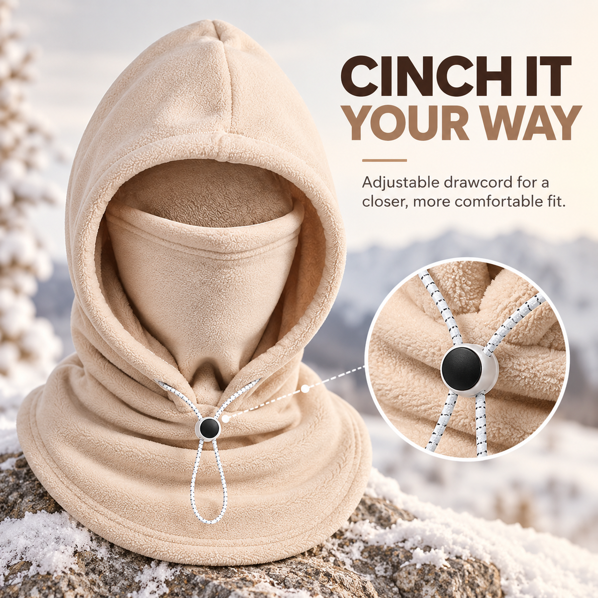 3-in-1 Winter Fleece Balaclava Hood 🧣❄️ Warm Face. Ear & Neck Cover