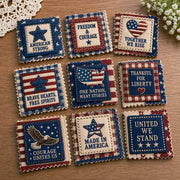 Americana Pocket Patch Fabric Panel – Patriotic Inspirational Sewing Squares