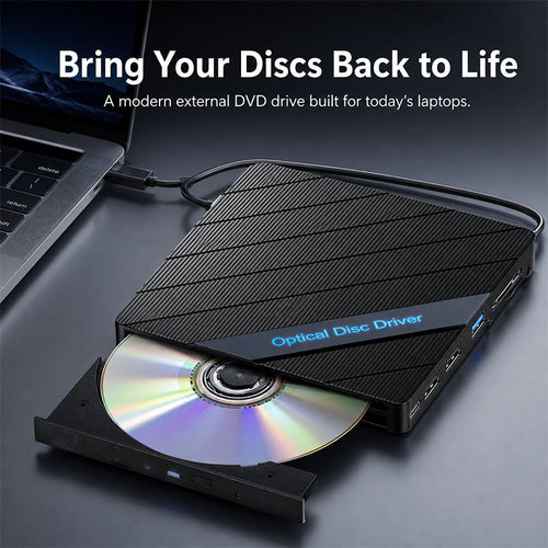 🔥 All-in-One External DVD Drive – Read. Burn. Transfer & Expand Your Laptop Connections