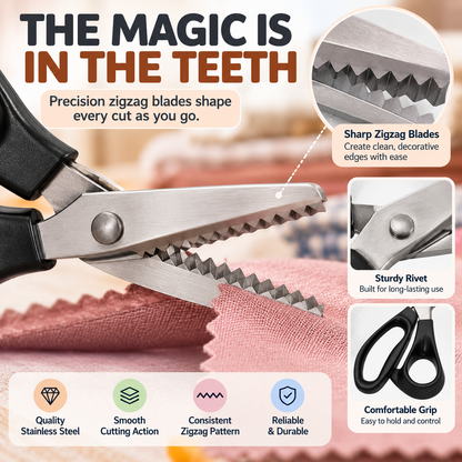 ✂️ Zigzag Fabric Pinking Shears – Cleaner Edges for Sewing. Crafts & DIY