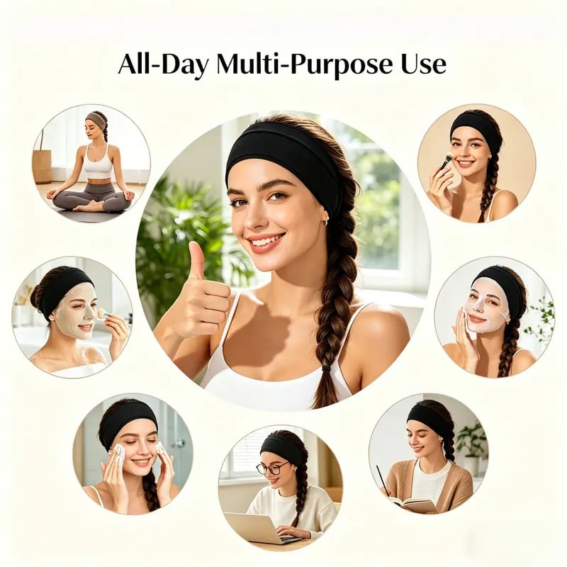 12 Pcs Women's Universal No-Slip Elastic Fashion Headband Set