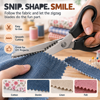 ✂️ Zigzag Fabric Pinking Shears – Cleaner Edges for Sewing. Crafts & DIY
