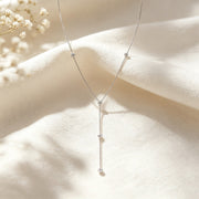 Lariat CZ Station Necklace