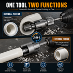 🔧Drill-Powered Pipe Thread Cutting Bit — Internal & External Threading for 1/2" & 3/4" Plastic Pipes